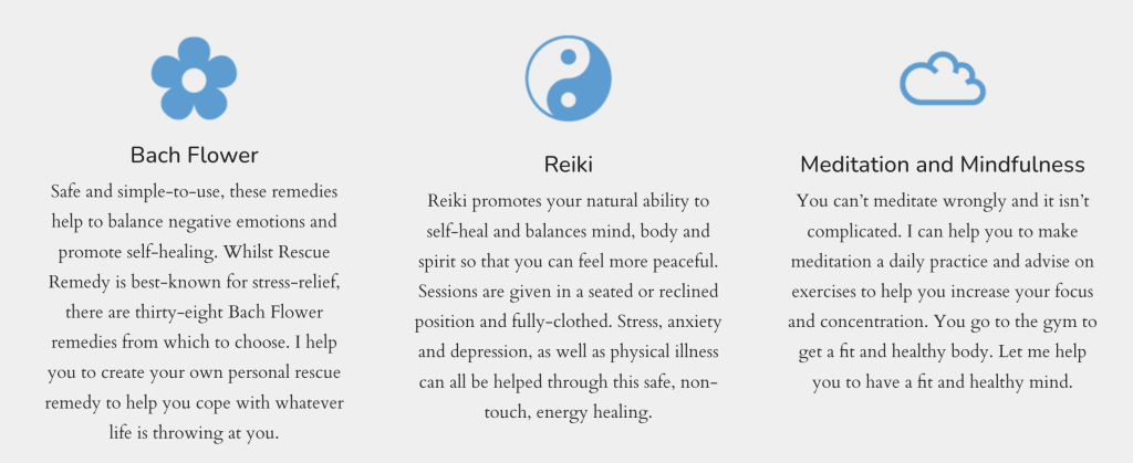 Meet Linsey Denham: Helping Women Find Their Way Back to Themselves 5 Overview of Linsey Denham’s emotional wellness services, including Bach Flower Remedies, Reiki, meditation, and mindfulness, designed to support greater balance, peace, and emotional wellbeing.
